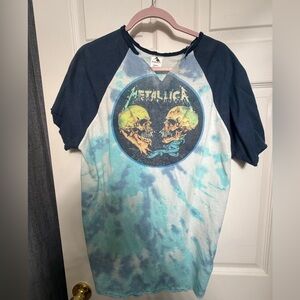 Augusta Sportswear Metallica Blue Tie-Dye Graphic Tee